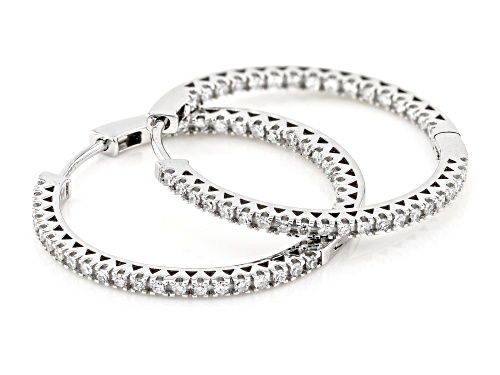 Prazana® Lab-Grown Diamonds 0.50ctw White Diamond Rhodium Over Sterling Silver Hoop Earrings