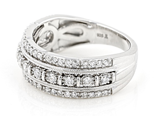 Prazana® Lab-Grown Diamonds 0.50ctw Lab-Grown Diamond Rhodium Over Sterling Silver Band Ring - Size 6