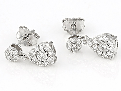 Prazana® Lab-Grown Diamonds 0.33ctw White Diamond Rhodium Over Sterling Silver Dangle Earrings