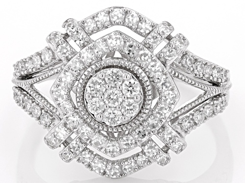 Prazana® Lab-Grown Diamonds 0.60ctw Round White Diamond Rhodium Over Sterling Silver Ring - Size 8