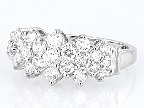 Prazana® Lab-Grown Diamonds 1.05ctw Round White Lab-Grown Diamond Rhodium Over Sterling Silver Ring - Size 7