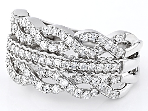 Prazana® Lab-Grown Diamonds 0.80ctw Round White Lab-Grown Diamond Rhodium Over Sterling Silver Ring - Size 9