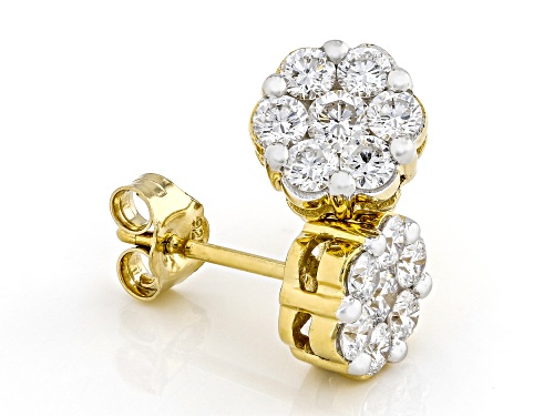 Prazana® Lab-Grown Diamonds 1.00ctw White Diamond 14k Yellow Gold Over Silver Earrings, H SI1