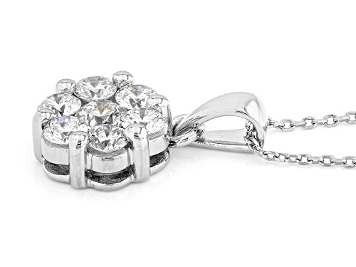Prazana® Lab-Grown Diamonds 1.00ctw White Lab-Grown Diamond Rhodium Over Silver Pendant, H SI1
