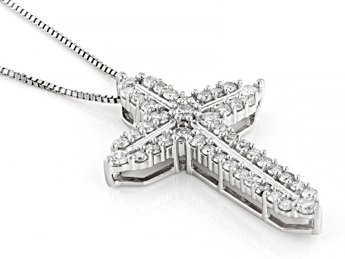 Prazana® Lab-Grown Diamonds 1.00ctw Lab-Grown Diamond Rhodium Over Sterling Silver Pendant, G SI