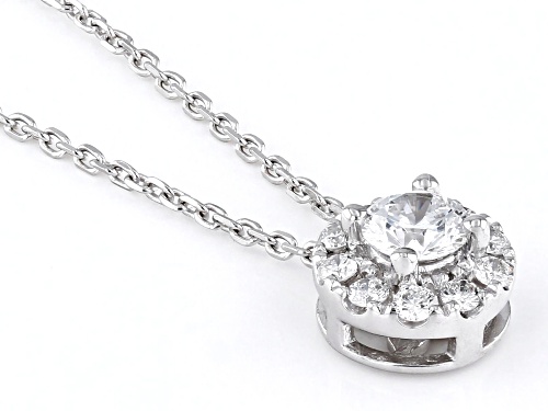 Prazana® Lab-Grown Diamonds 0.52ctw Lab-Grown Diamond Rhodium Over Sterling Silver Pendant, F SI2