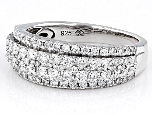 Prazana® Lab-Grown Diamonds 1.00ctw Lab-Grown Diamond Rhodium Over Sterling Silver Band Ring, F SI2 - Size 7