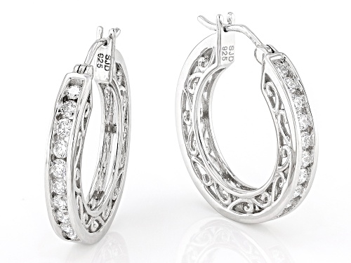 Prazana® Lab-Grown Diamonds 0.90ctw Lab-Grown Diamond Rhodium Over Sterling Silver Earrings, H SI