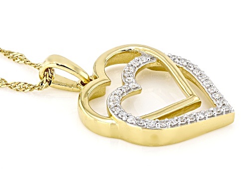 Prazana® Lab-Grown Diamonds 0.33ctw Lab-Grown Diamond 14k Gold Over Sterling Silver Pendant, H SI