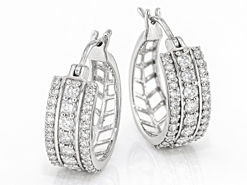 Prazana® Lab-Grown Diamonds 1.25ctw Lab-Grown Diamond Rhodium Over Sterling Silver Earrings, H SI