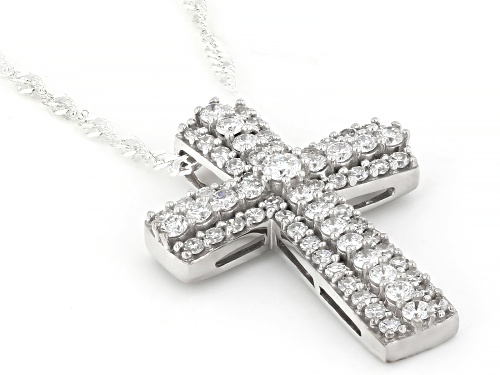 Prazana® Lab Grown Diamonds 0.90ctw Lab-Grown Diamond Rhodium Over Sterling Silver Pendant, H SI
