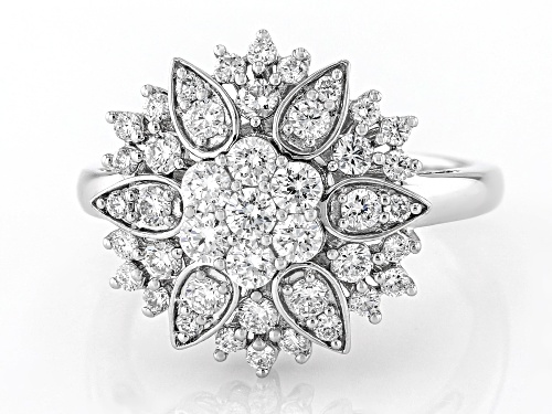 Prazana® Lab-Grown Diamonds 1.00ctw White Diamond Rhodium Over Sterling Silver Ring, H SI - Size 7