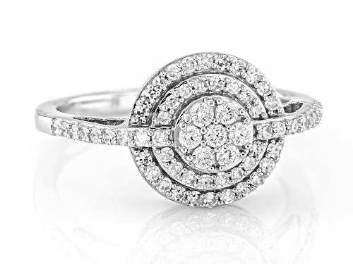 Prazana® Lab-Grown Diamonds 0.50ctw White Lab-Grown Diamond Rhodium Over Sterling Silver Ring, H SI - Size 7