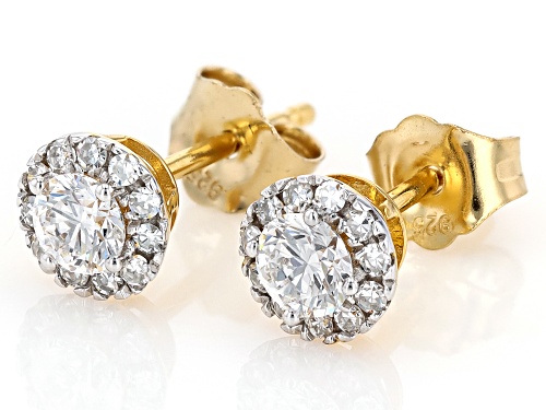 Prazana® Lab-Grown Diamonds 0.50ctw White Diamond 14k Yellow Gold Over Silver Earrings, H SI1