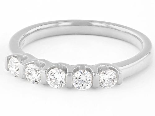 Prazana® Lab-Grown Diamonds 0.50ctw Lab-Grown Diamond Rhodium Over Silver Band Ring, H SI1 - Size 7