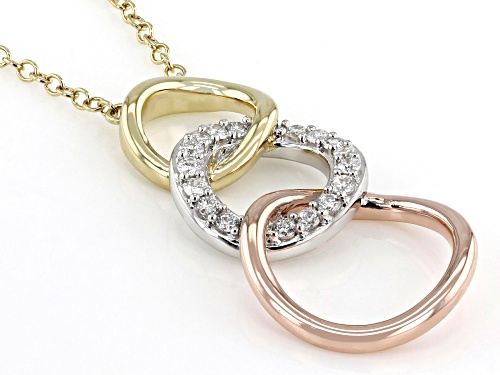 Prazana® Lab-Grown Diamonds 0.20ctw Lab-Grown Diamond Rhodium & 18k Gold Over Silver Necklace, H SI - Size 19