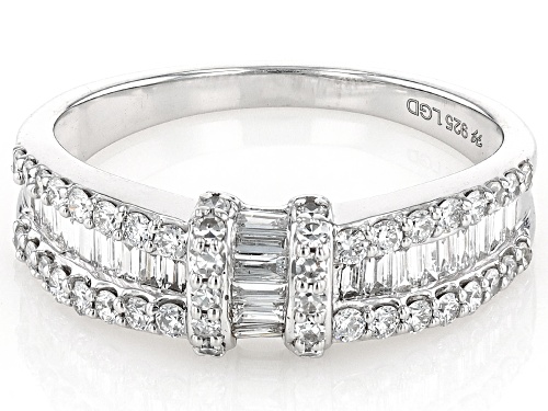 Prazana® Lab-Grown Diamonds 0.75ctw White Lab-Grown Diamond Rhodium Over Sterling Silver Ring, H SI1 - Size 6