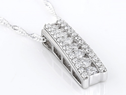 Prazana® Lab-Grown Diamonds 0.65ctw Lab-Grown Diamond Rhodium Over Sterling Silver Pendant, H SI