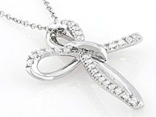 Prazana® Lab-Grown Diamonds 0.50ctw Lab-Grown Diamond Rhodium Over Sterling Silver Pendant, G SI