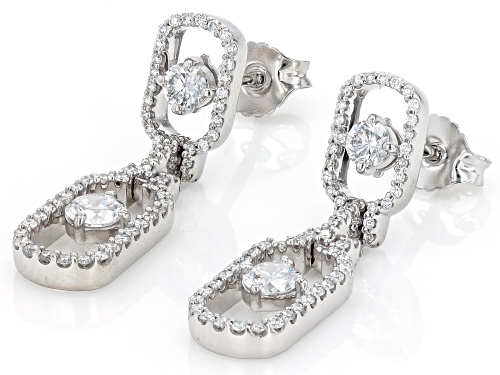 Prazana® Lab-Grown Diamonds 1.00ctw Lab-Grown Diamond Rhodium Over Sterling Silver Earrings, F VS2
