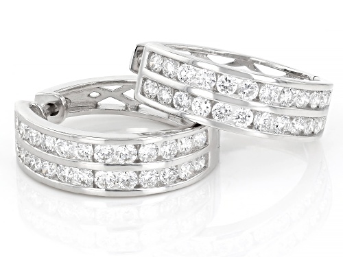 Prazana® Lab-Grown Diamonds 2.00ctw Lab-Grown Diamond Rhodium Over Sterling Silver Earrings, F SI