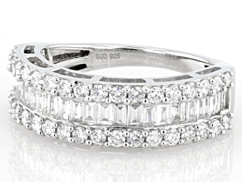 Prazana® Lab-Grown Diamonds 1.25ctw Lab-Grown Diamond Rhodium Over Sterling Silver Band Ring, H SI - Size 7