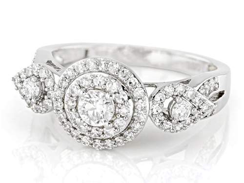 Prazana® Lab-Grown Diamonds 0.75ctw White Diamond Rhodium Over Sterling Silver Ring, G SI - Size 8