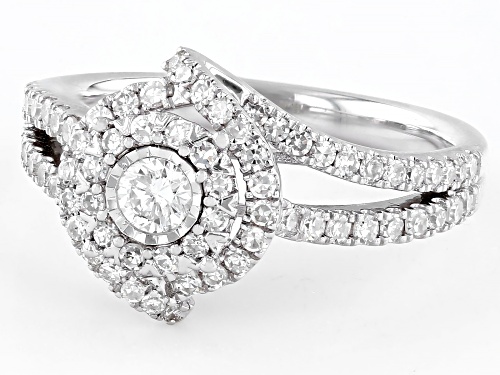 Prazana® Lab-Grown Diamonds 0.75ctw White Diamond Rhodium Over Sterling Silver Ring, G SI - Size 9