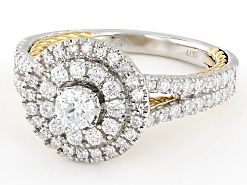 Prazana® Lab-Grown Diamonds 1.00ctw White Diamond Rhodium And 14k Gold Over Silver Ring, G SI - Size 6