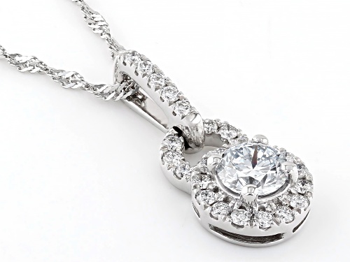 Prazana® Lab-Grown Diamonds 0.75ctw White Diamond Rhodium Over Sterling Silver Pendant, G-H SI