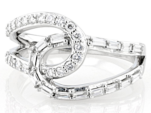 Prazana® Lab-Grown Diamonds 0.50ctw White Diamond Rhodium Over Sterling Silver Ring, G-H SI - Size 8
