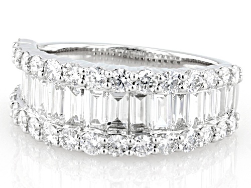 Prazana® Lab-Grown Diamonds 2.00ctw White Diamond Rhodium Over Sterling Silver Ring, G-H SI - Size 7