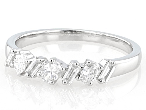 Prazana® Lab-Grown Diamonds 0.40ctw White Diamond Rhodium Over Sterling Silver Ring, G-H SI - Size 8