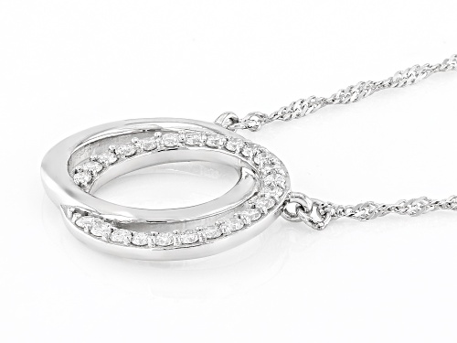 Prazana® Lab-Grown Diamonds 0.45ctw White Diamond Rhodium Over Sterling Silver Necklace, H SI - Size 18