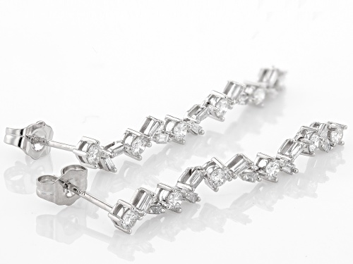 Prazana® Lab-Grown Diamonds 1.00ctw White Diamond 10k White Gold Dangle Earrings, G-H VS