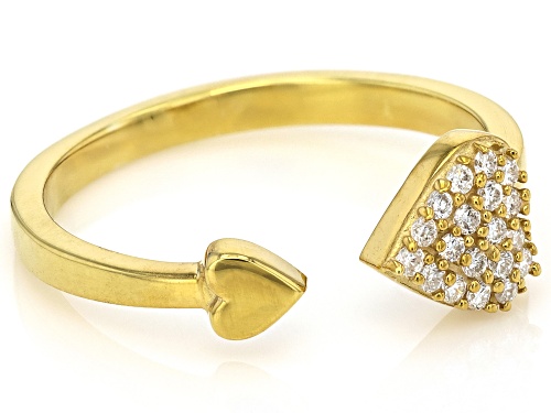 Prazana® Lab-Grown Diamonds 0.13ctw White Diamond 14k Yellow Gold Over Silver Heart Ring, H SI - Size 7