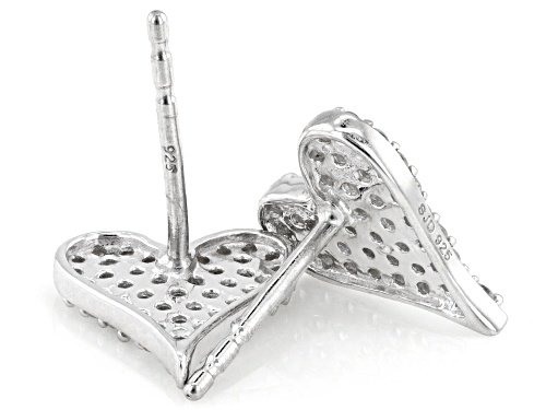 Prazana® Lab-Grown Diamonds 0.55ctw White Diamond Rhodium Over Sterling Silver Earrings, H SI