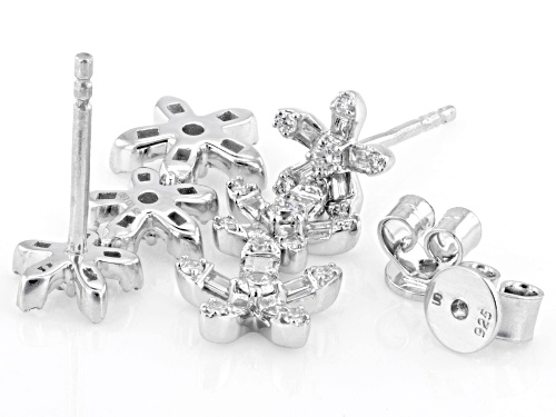 Prazana® Lab-Grown Diamonds 0.70ctw White Diamond Rhodium Over Sterling Silver Earrings, H SI