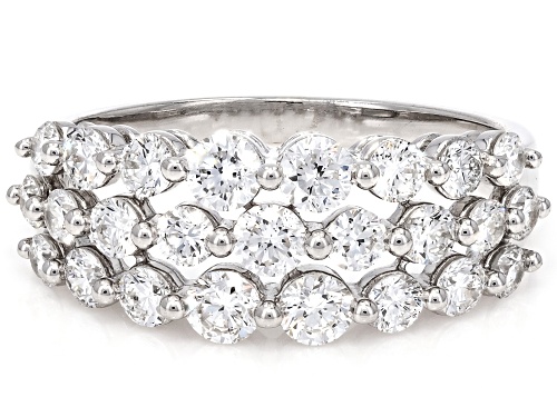 Prazana® Lab-Grown Diamonds 1.50ctw White Diamond Rhodium Over Sterling Silver Band Ring, H SI - Size 6