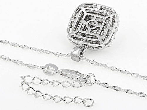 Prazana® Lab-Grown Diamonds 0.80ctw White Diamond Rhodium Over Sterling Silver Pendant, H SI