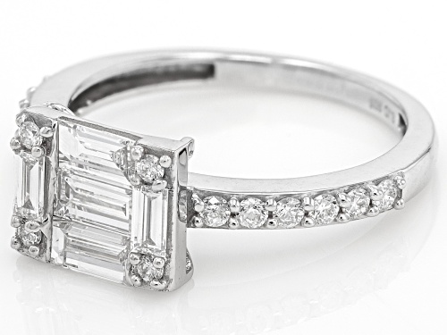 Prazana® Lab-Grown Diamonds 1.00ctw White Diamond Rhodium Over Sterling Silver Ring, H SI - Size 7