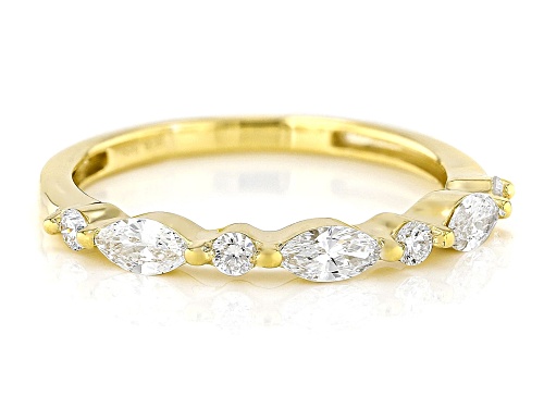 Prazana® Lab-Grown Diamonds 0.50ctw White Diamond 14k Yellow Gold Over Silver Band Ring, H SI - Size 10