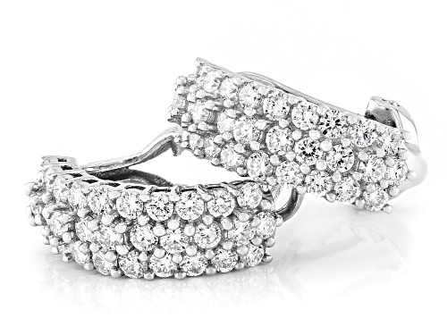 Prazana® Lab-Grown Diamonds 1.65ctw White Diamond Rhodium Over Sterling Silver Earrings, H SI