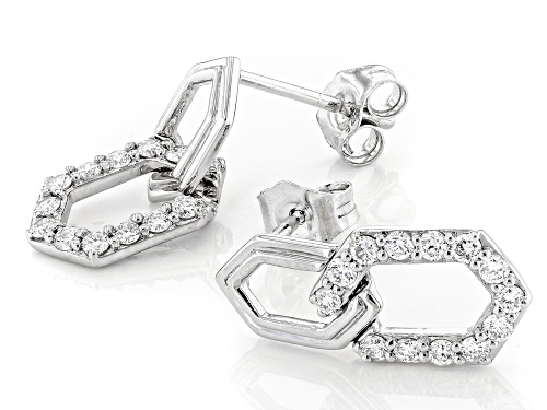Prazana® Lab-Grown Diamonds 0.50ctw White Diamond Rhodium Over Silver Earrings, H SI
