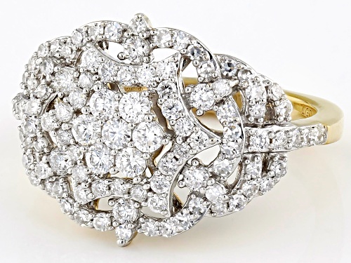 Prazana® Lab-Grown Diamonds 1.00ctw White Diamond 14k Gold Over Silver Cluster Ring, H SI - Size 7