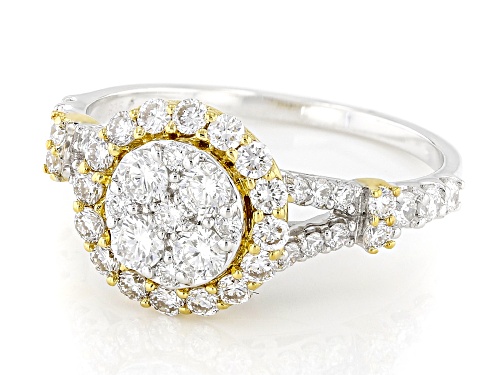 Prazana® Lab-Grown Diamonds 1.00ctw White Diamond Rhodium and 14k Gold Over Silver Ring, H SI - Size 8