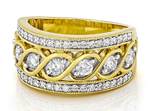 Prazana® Lab-Grown Diamonds 1.00ctw White Diamond 14K Yellow Gold Over Sterling Silver Ring, H SI - Size 7