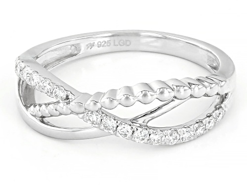 Prazana® Lab-Grown Diamonds 0.25ctw White Diamond Rhodium Over Sterling Silver Ring, H SI1 - Size 6