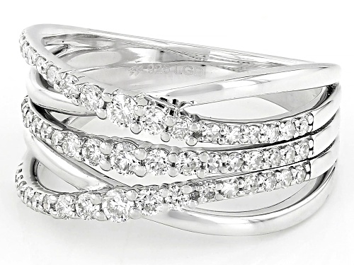 Prazana® Lab-Grown Diamonds 0.62ctw White Diamond Rhodium Over Sterling Silver Ring, H SI1 - Size 7