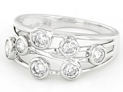 Prazana® Lab-Grown Diamonds 0.75ctw White Diamond Rhodium Over Sterling Silver Ring, H SI1 - Size 8